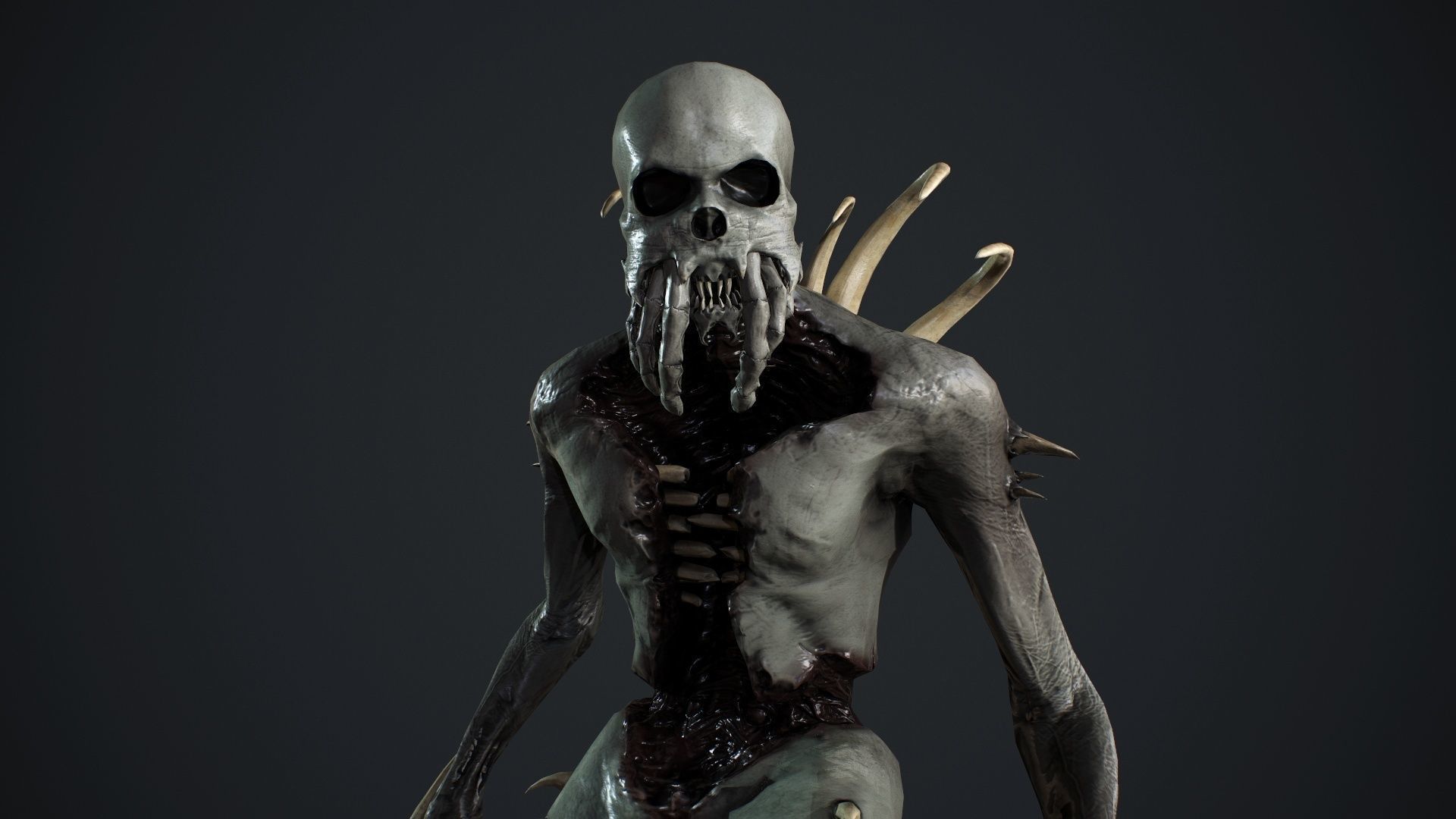 NecroMonster undead creature Low-poly 3D model_11