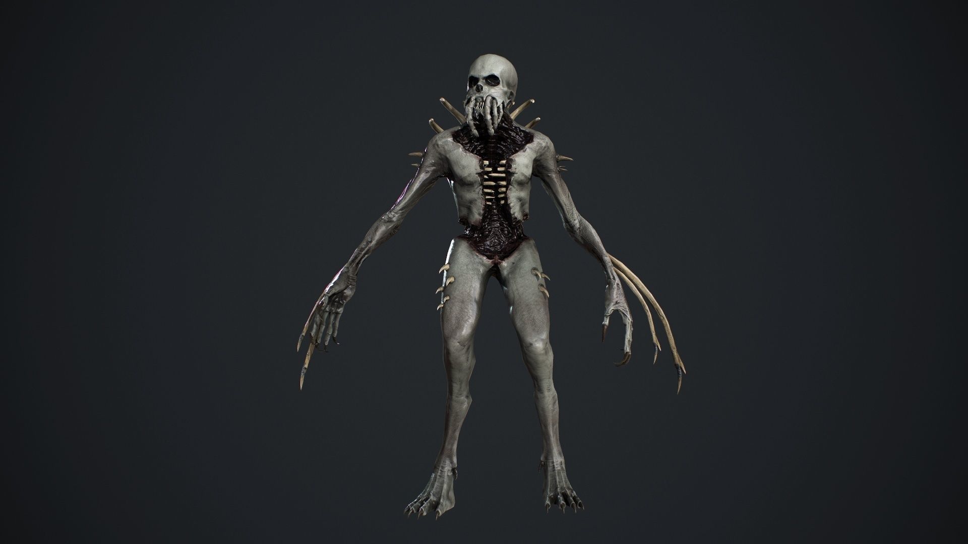 NecroMonster undead creature Low-poly 3D model_12