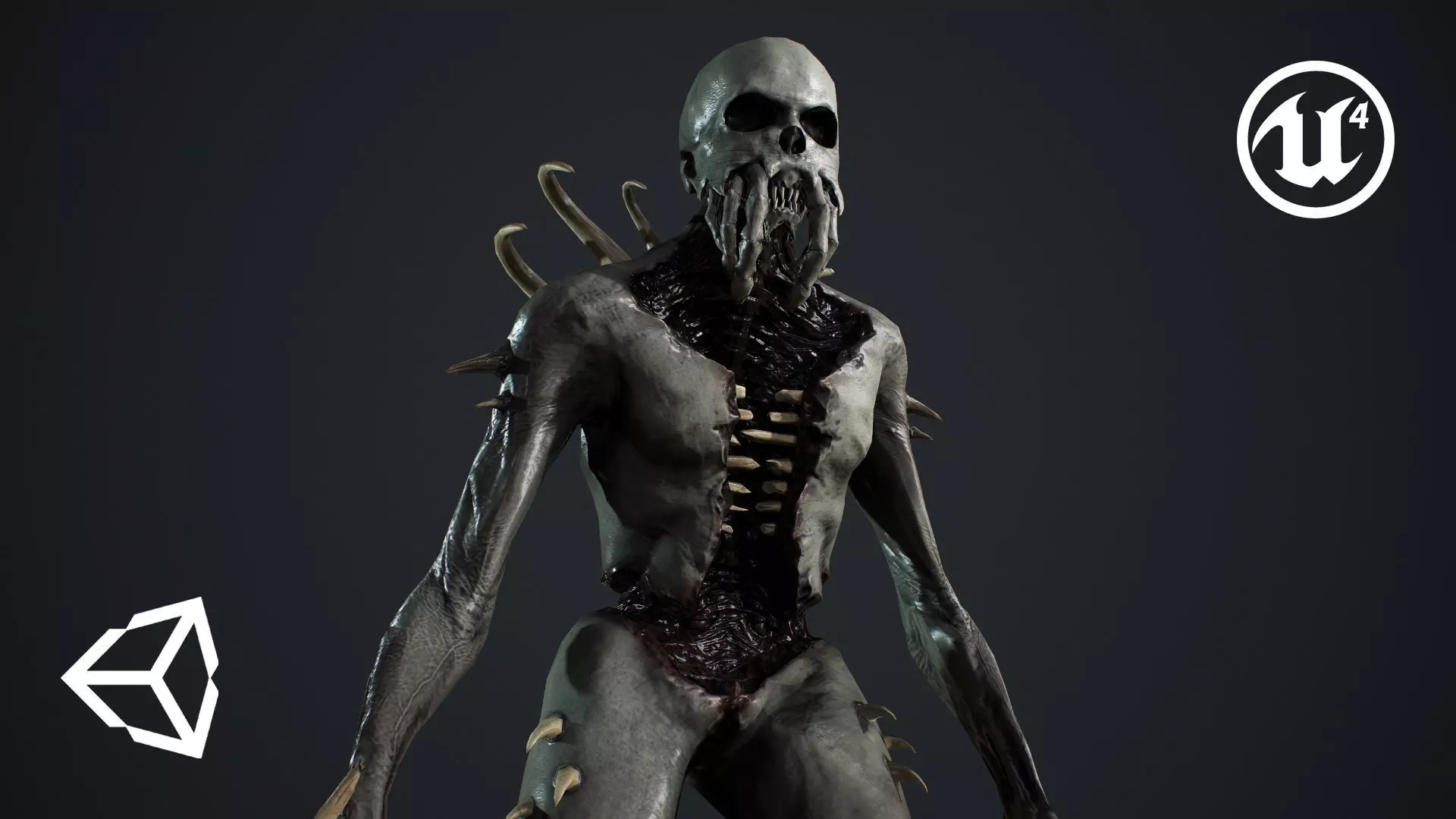 NecroMonster undead creature Low-poly 3D model_0