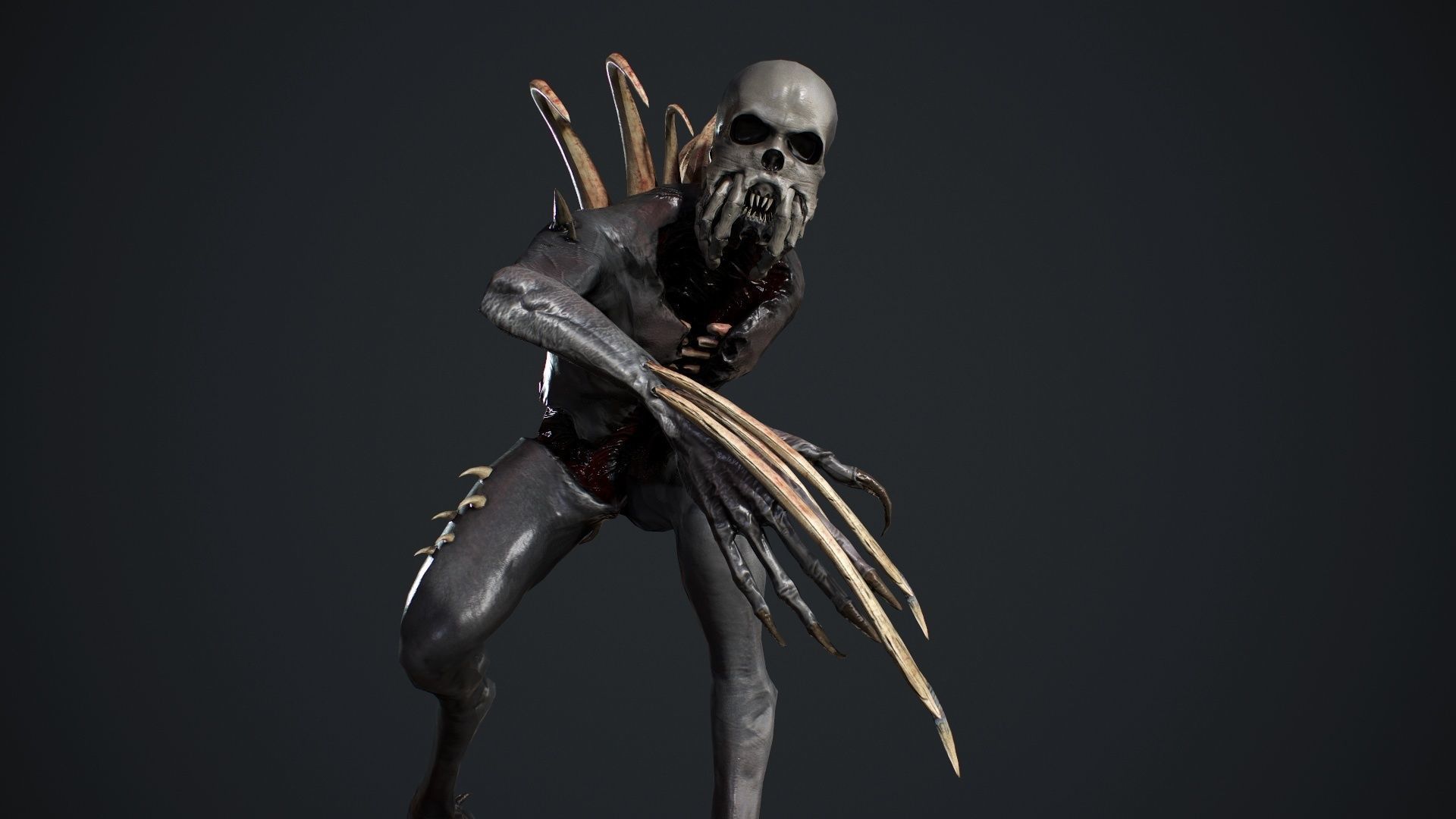 NecroMonster undead creature Low-poly 3D model_18