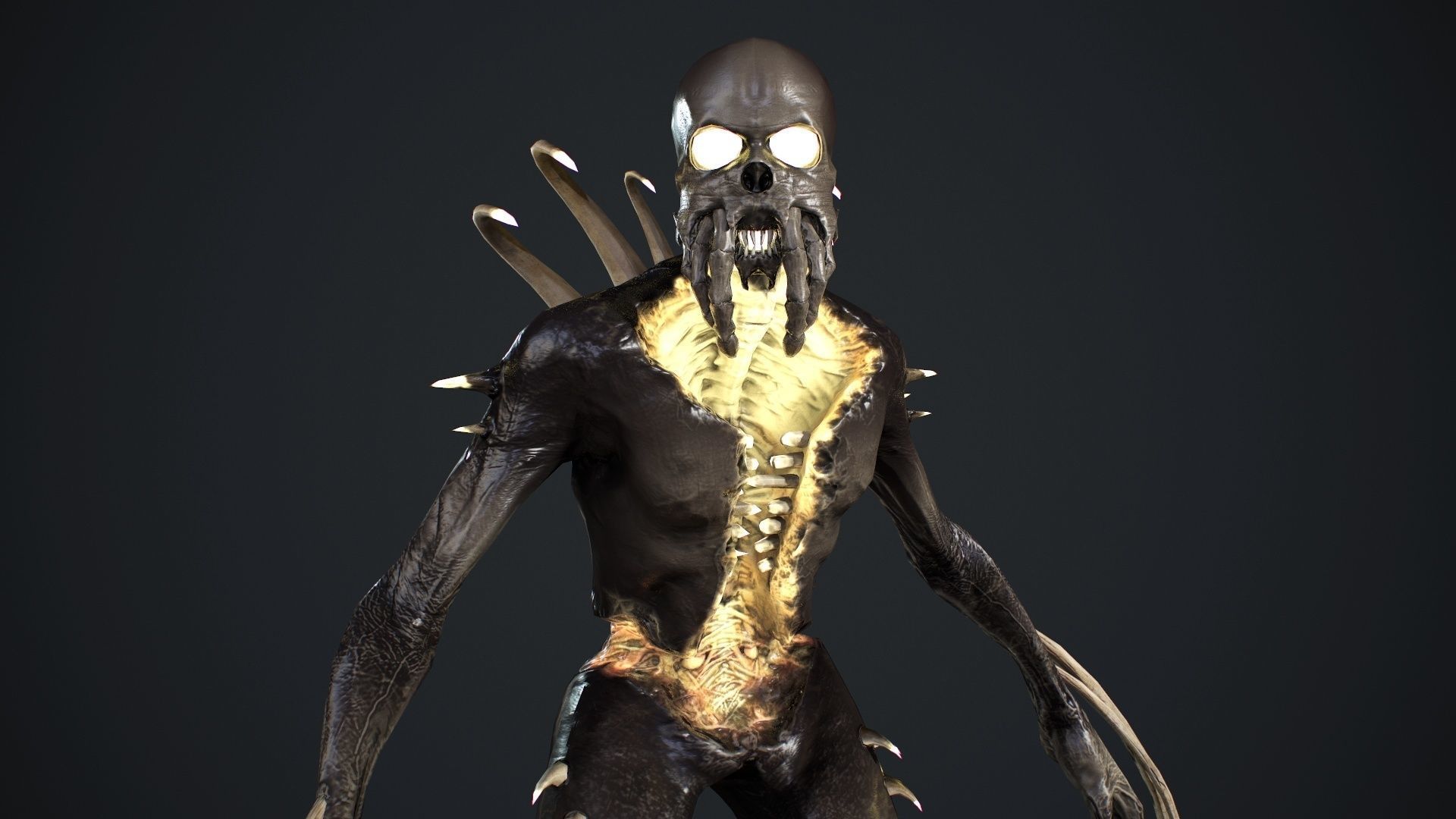 NecroMonster undead creature Low-poly 3D model_19