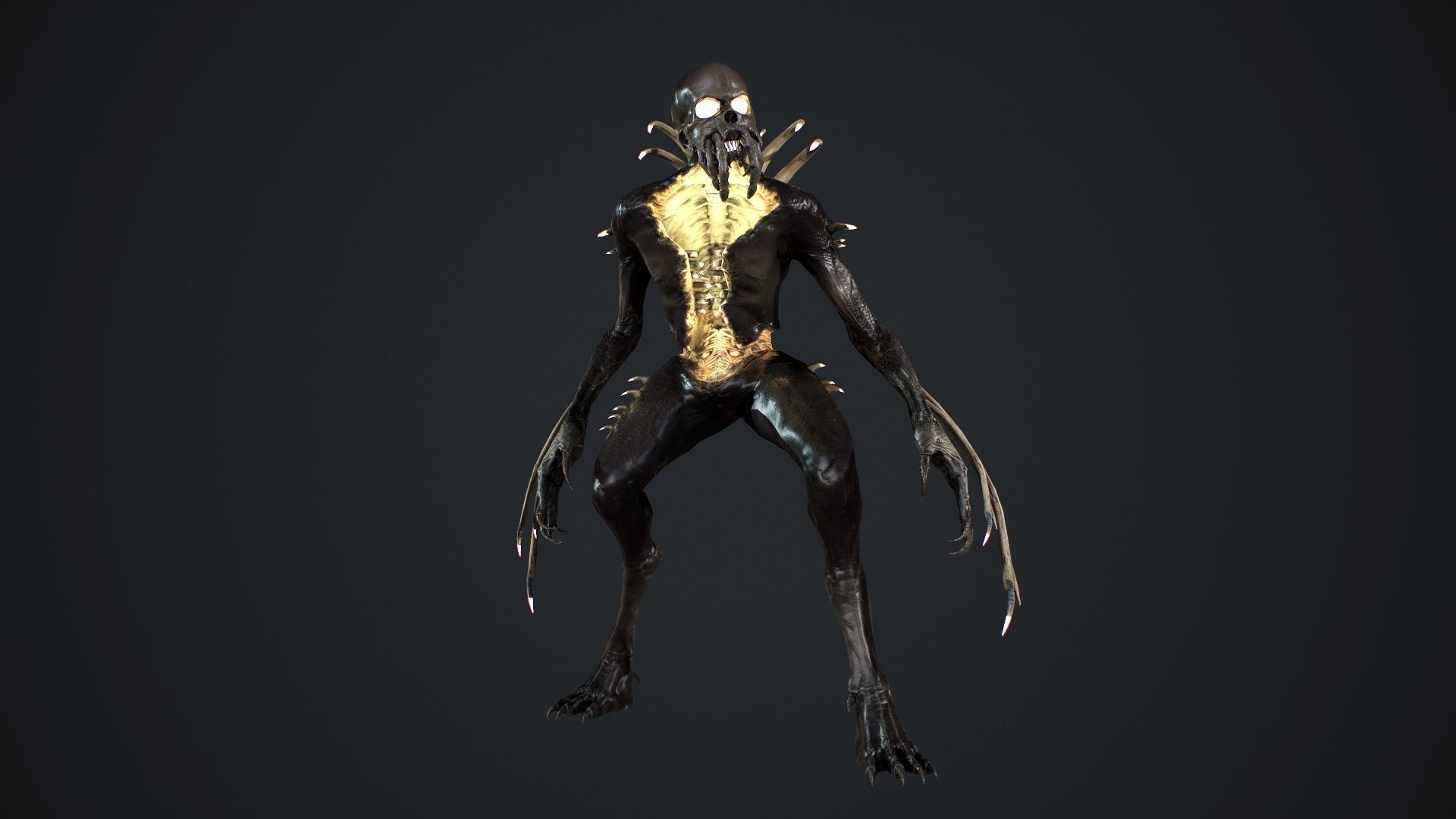 NecroMonster undead creature Low-poly 3D model_15