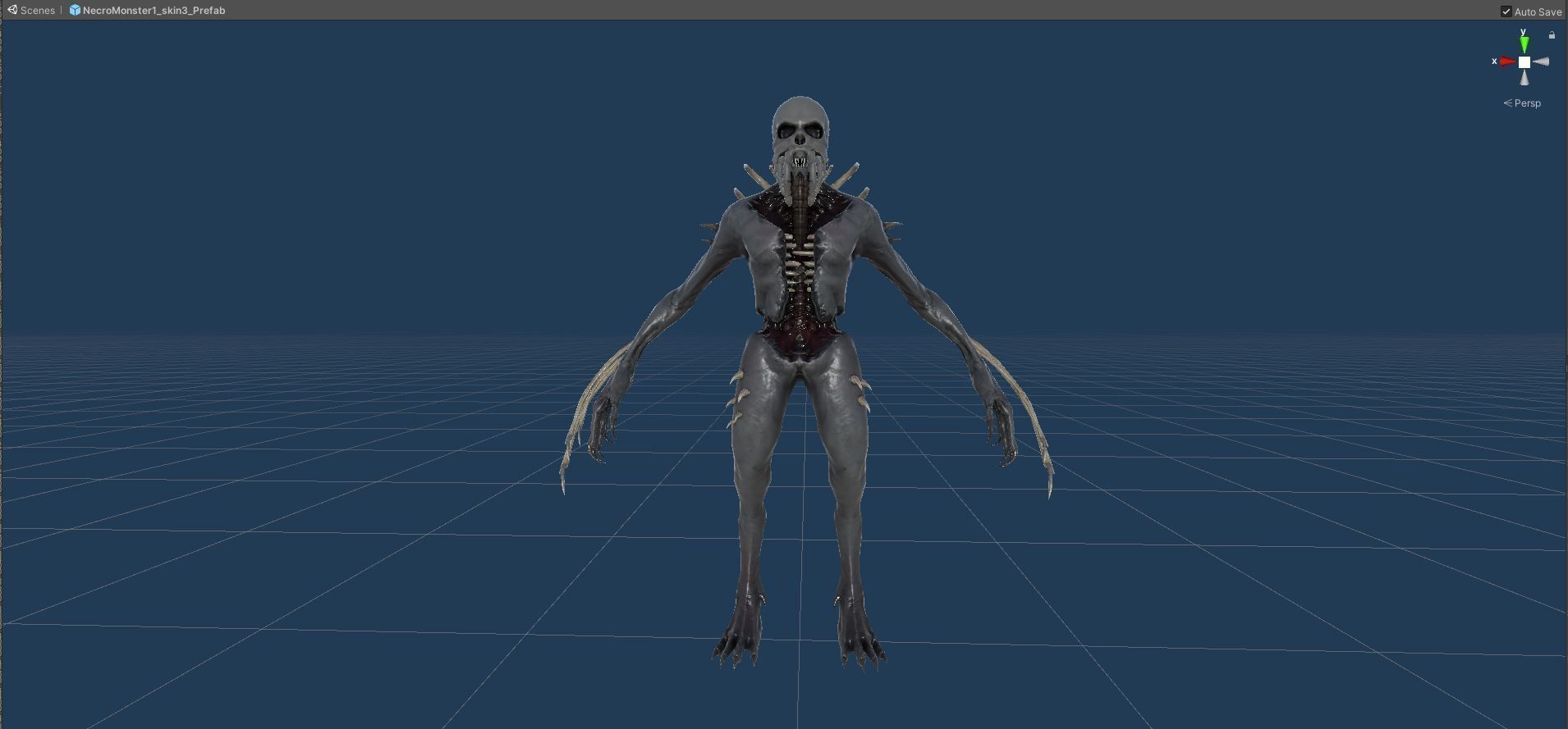 NecroMonster undead creature Low-poly 3D model_24