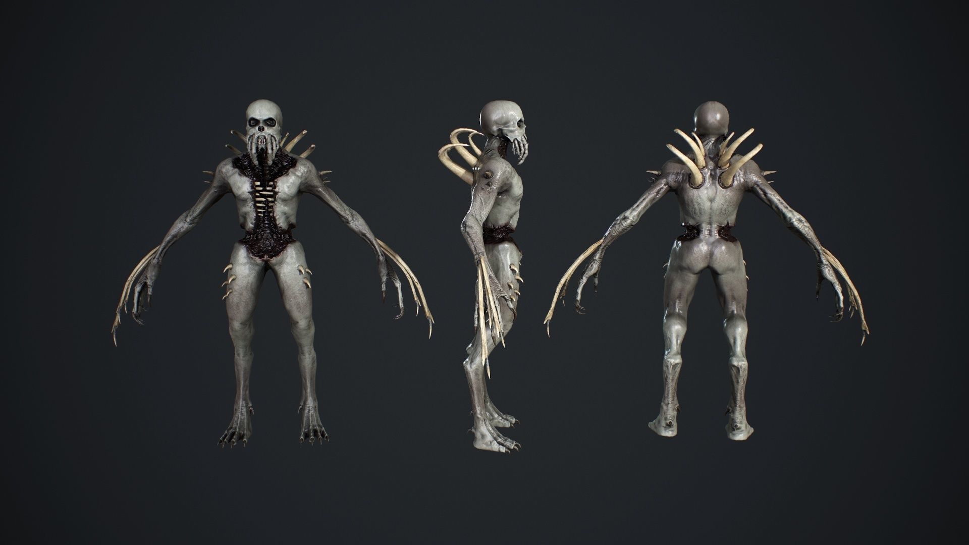 NecroMonster undead creature Low-poly 3D model_5