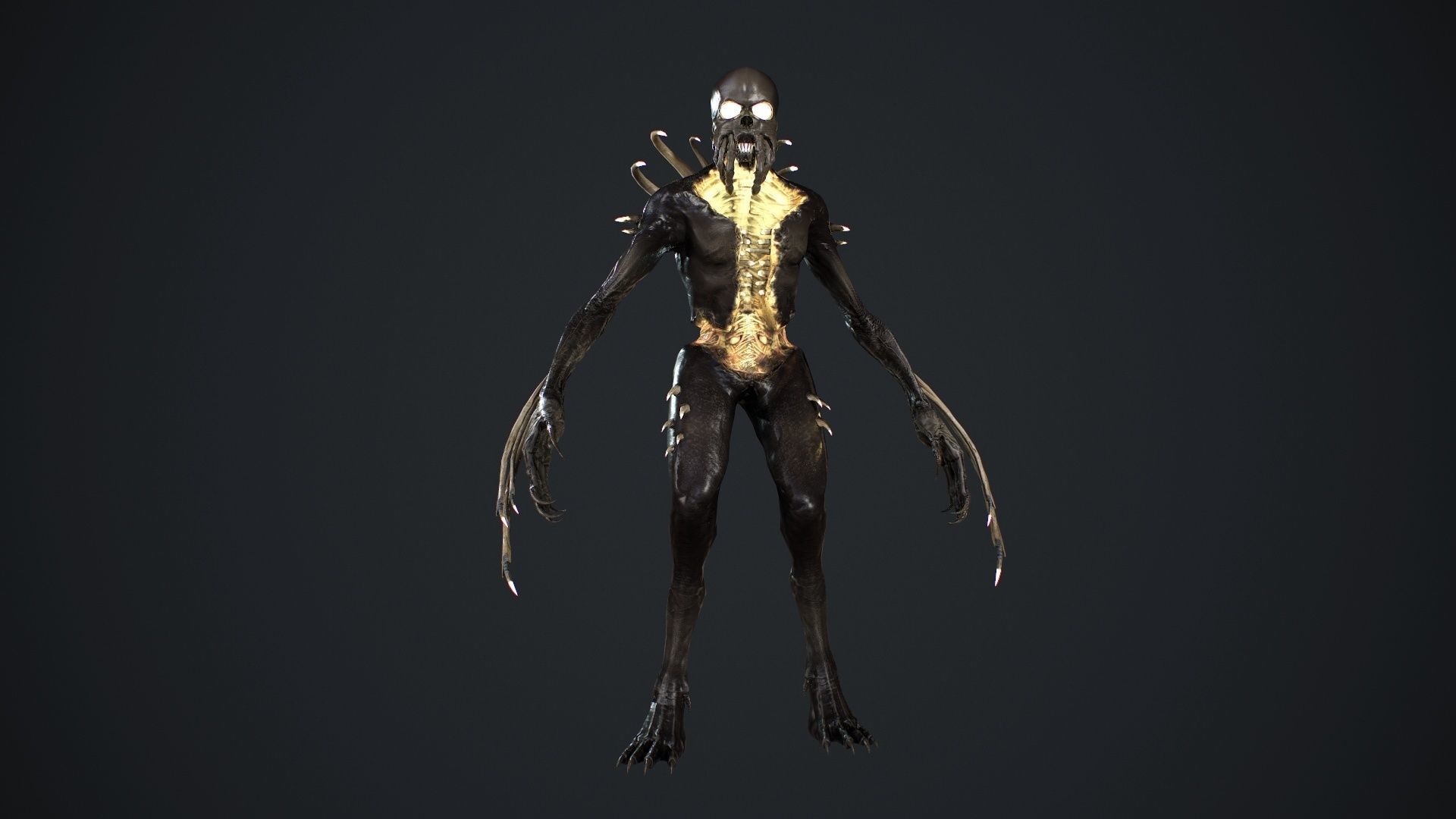 NecroMonster undead creature Low-poly 3D model_16