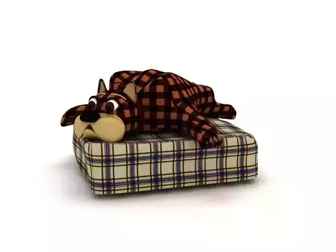 pillow pillow dog lying on plaid cushion
