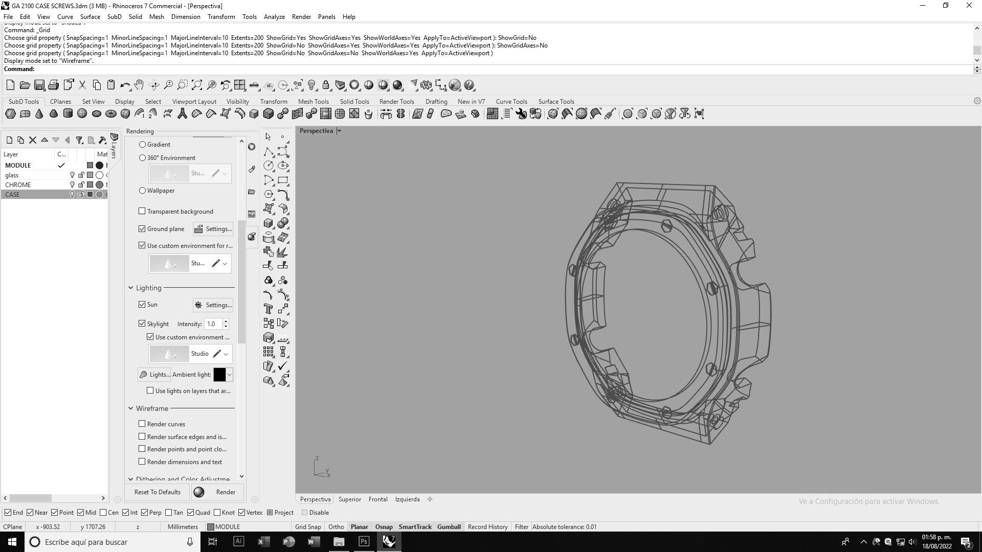 Watch Case with Screws for CASIO GA-2100 3D print model_7