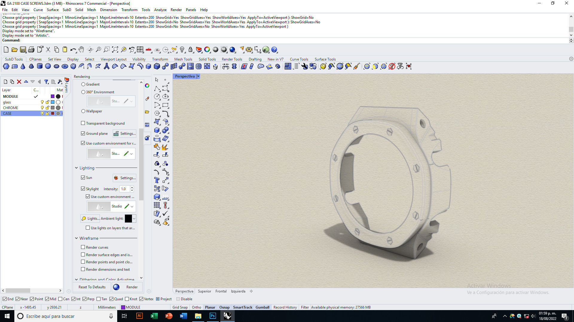 Watch Case with Screws for CASIO GA-2100 3D print model_8