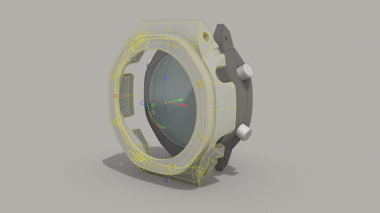 Watch Case with Screws for CASIO GA-2100 3D print model_4