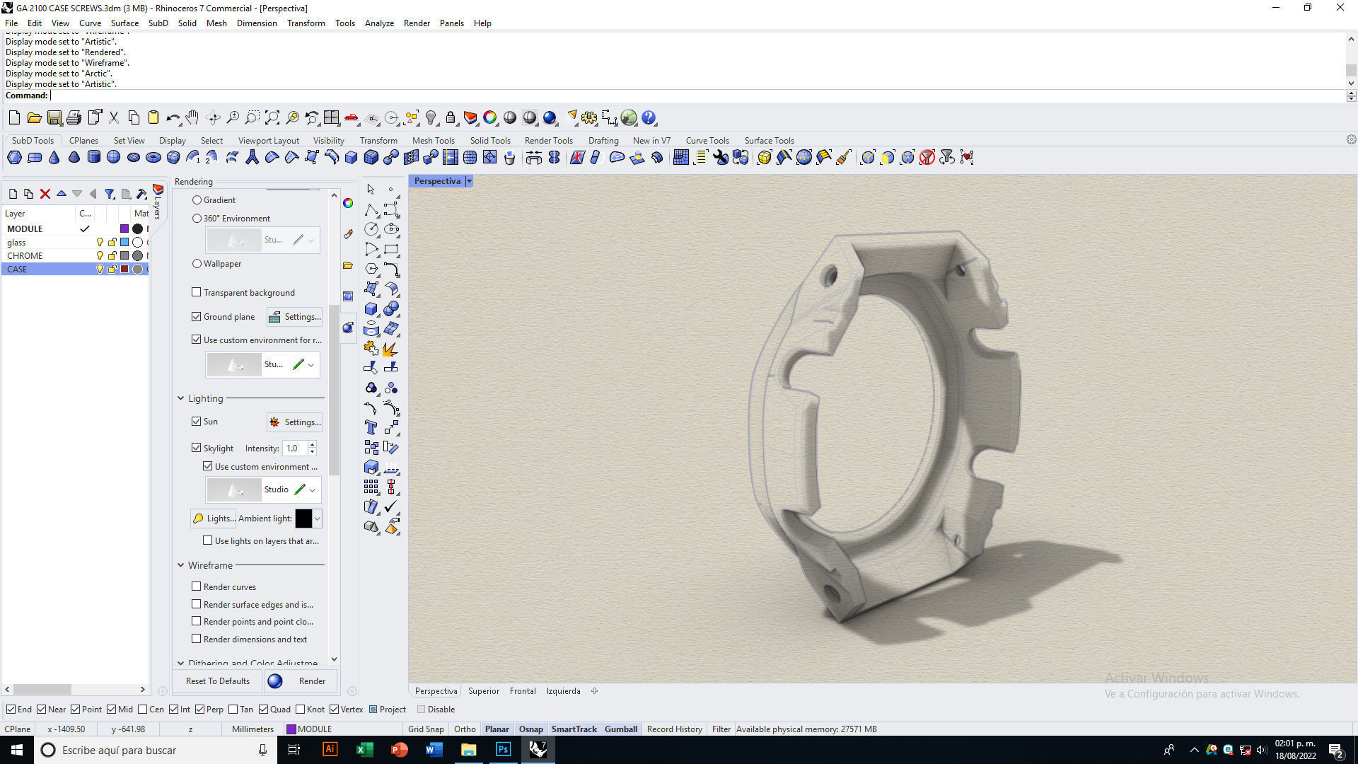 Watch Case with Screws for CASIO GA-2100 3D print model_11