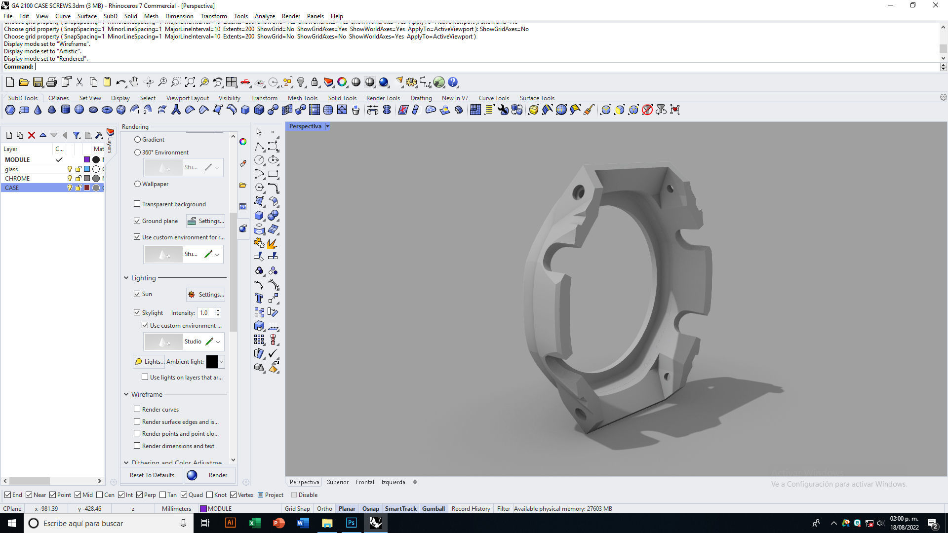 Watch Case with Screws for CASIO GA-2100 3D print model_9