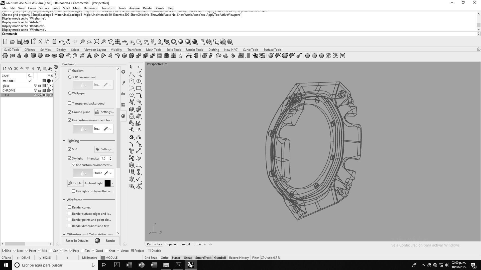 Watch Case with Screws for CASIO GA-2100 3D print model_10