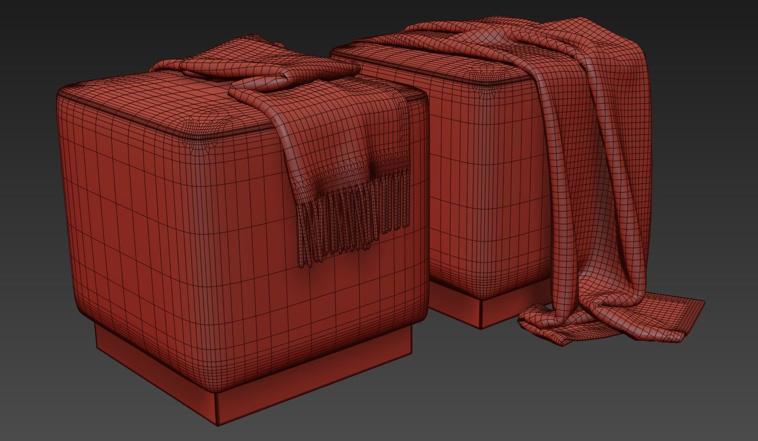 Square Ottoman by Cortesi Home 3D model_7