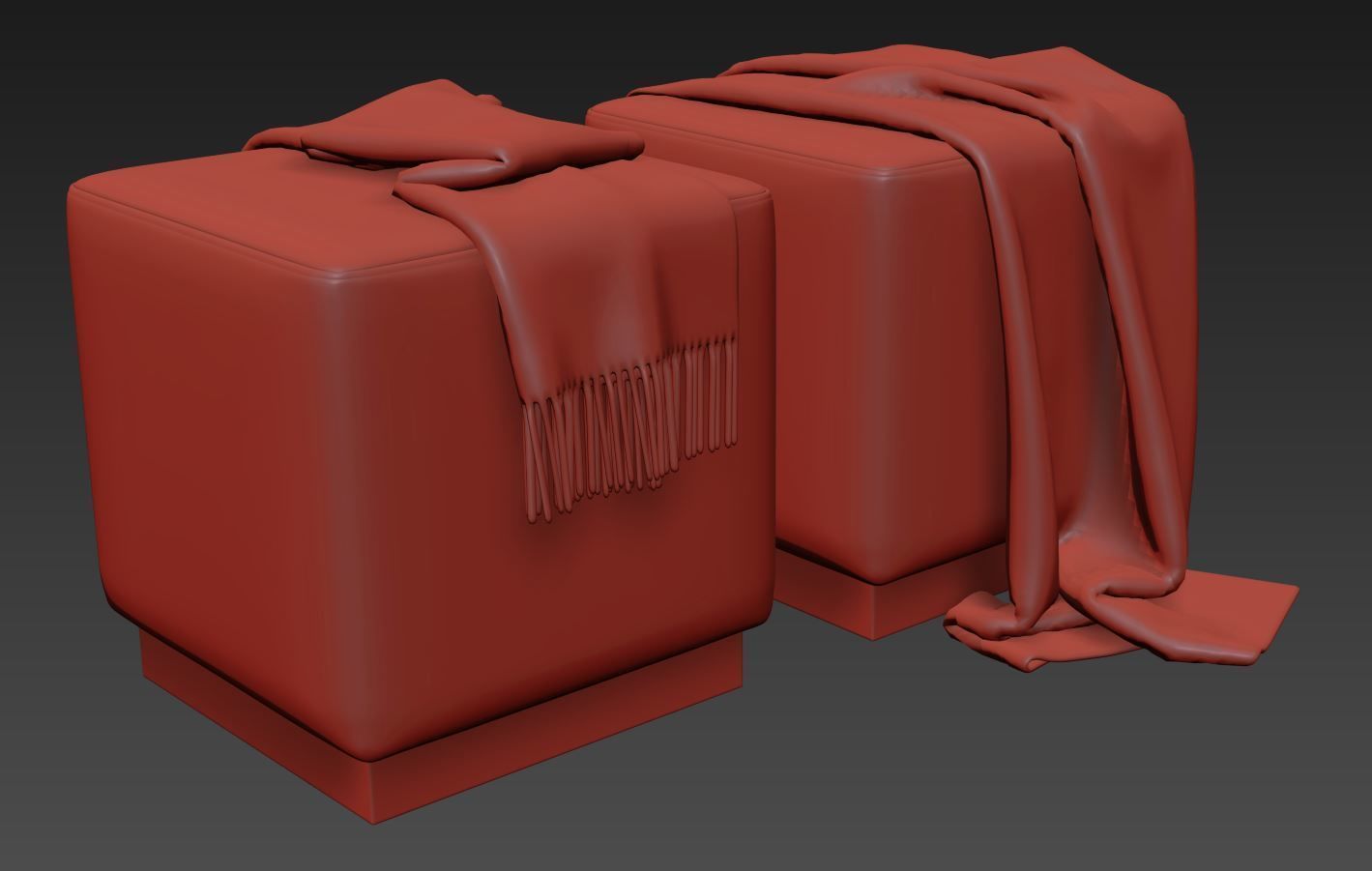 Square Ottoman by Cortesi Home 3D model_6