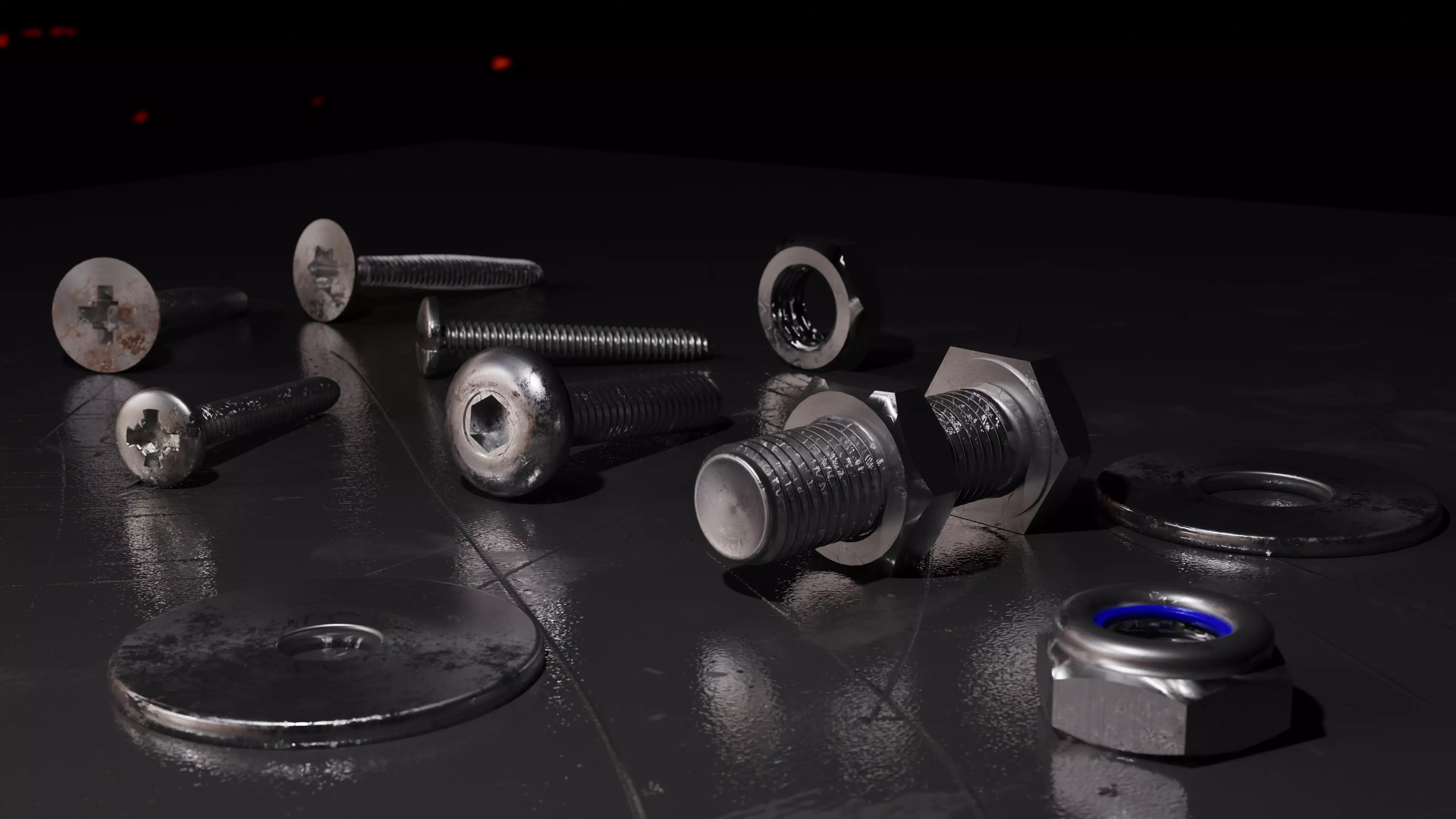screws and bolts 3D model