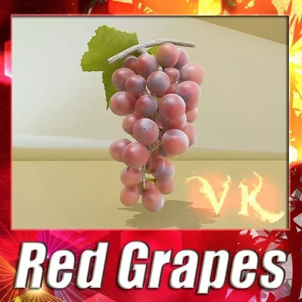 Red Grapes High Detail 3D model_0