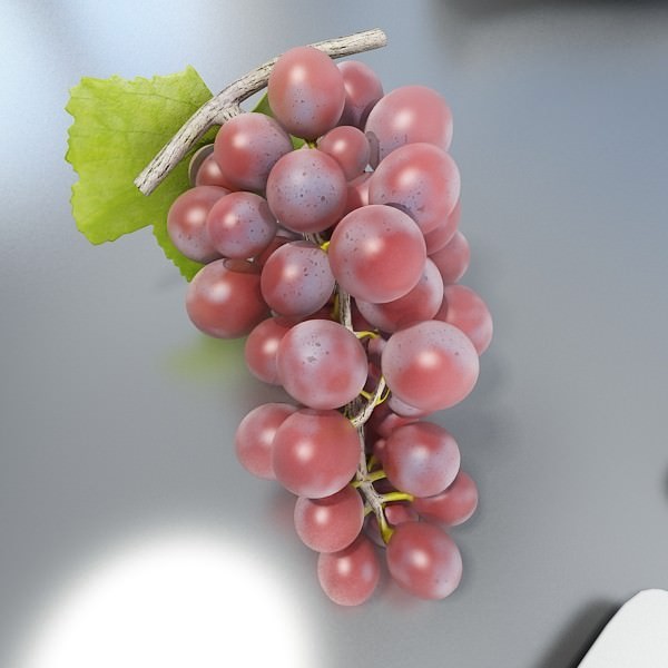 Red Grapes High Detail 3D model_1