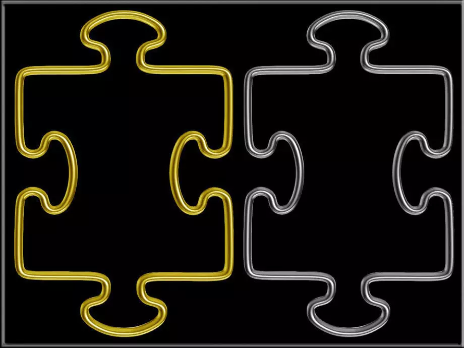 Puzzle Pieces Wire Low-poly 3D model_0