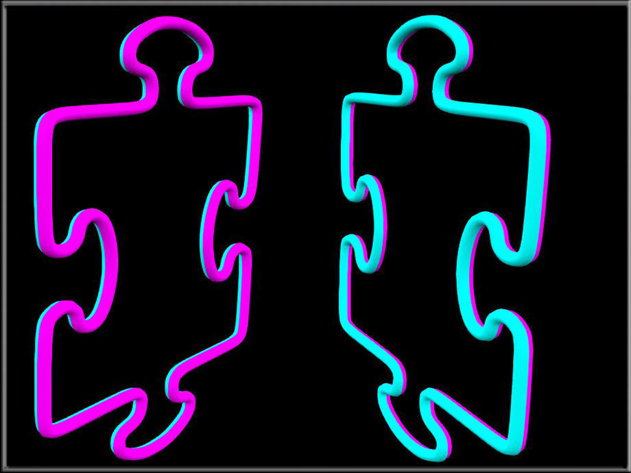 Puzzle Pieces Wire Low-poly 3D model_1