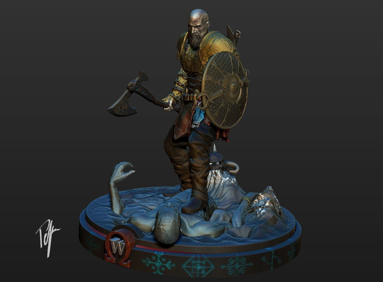 GOD OF WAR KRATOS 3D print model_4
