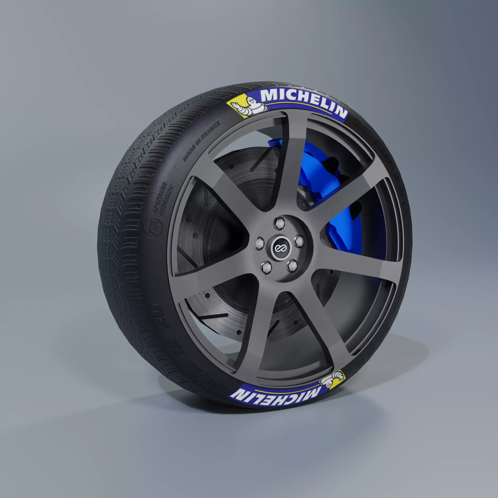 Enkei PF-07 Wheel Low-poly 3D model_0