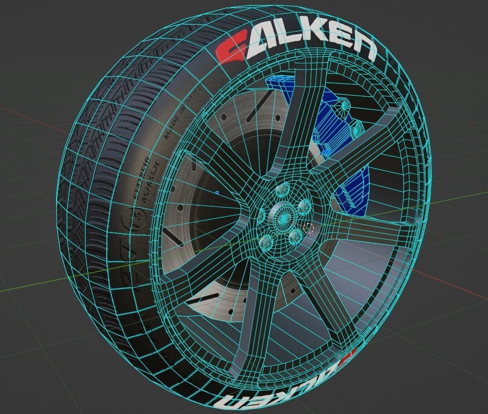Enkei PF-07 Wheel Low-poly 3D model_3
