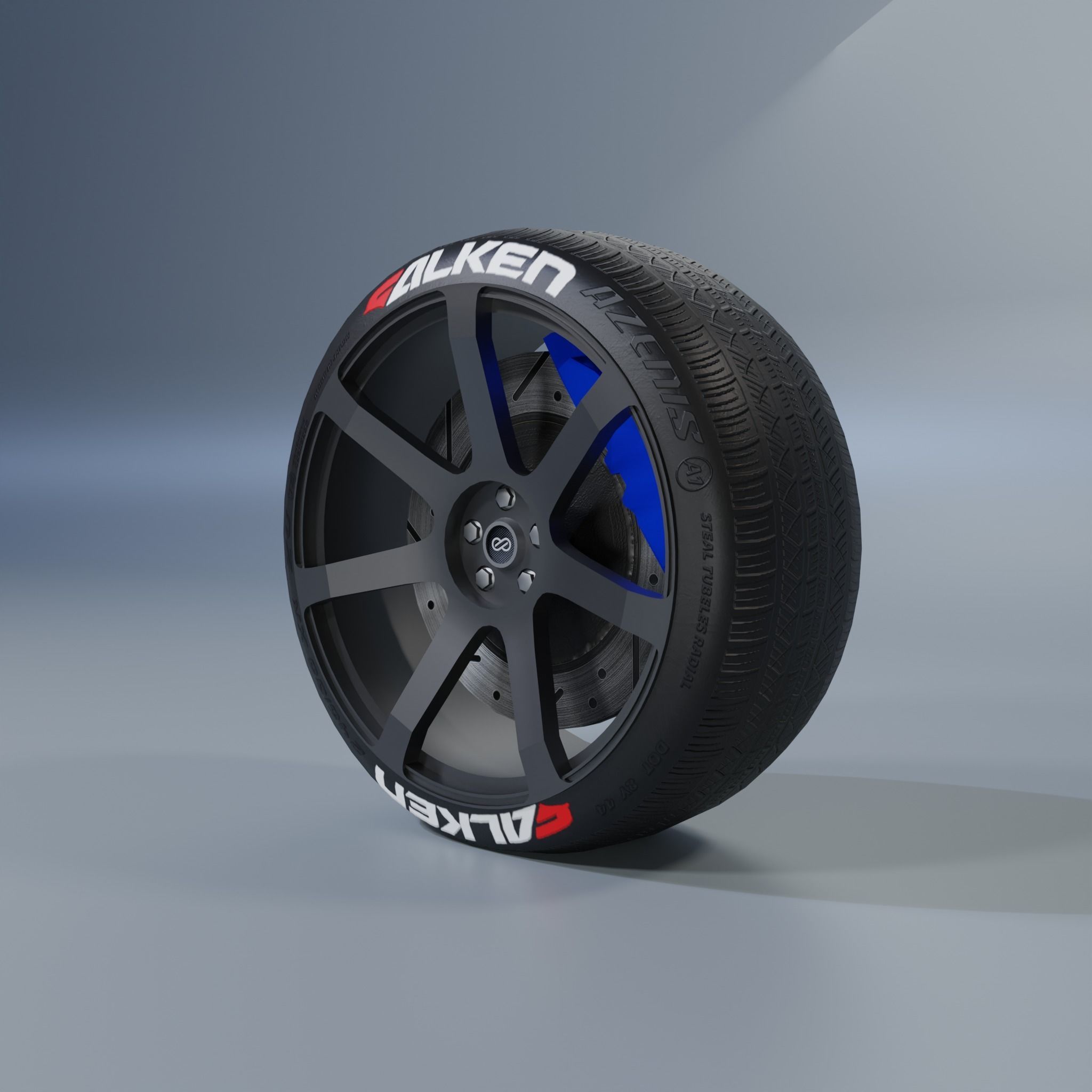 Enkei PF-07 Wheel Low-poly 3D model_2