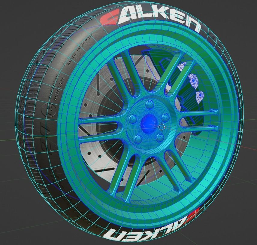 Enkei RPF1 Wheel Low-poly 3D model_4