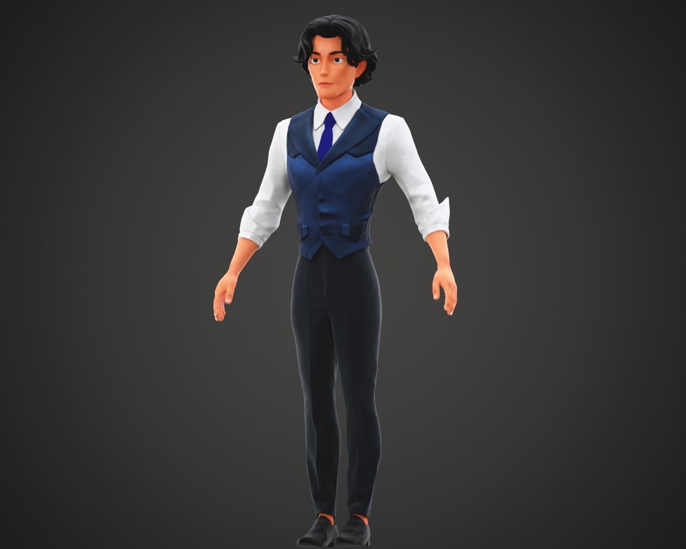 Stylized Cartoon Boy Tony Character Rigged Low-poly 3D model_20