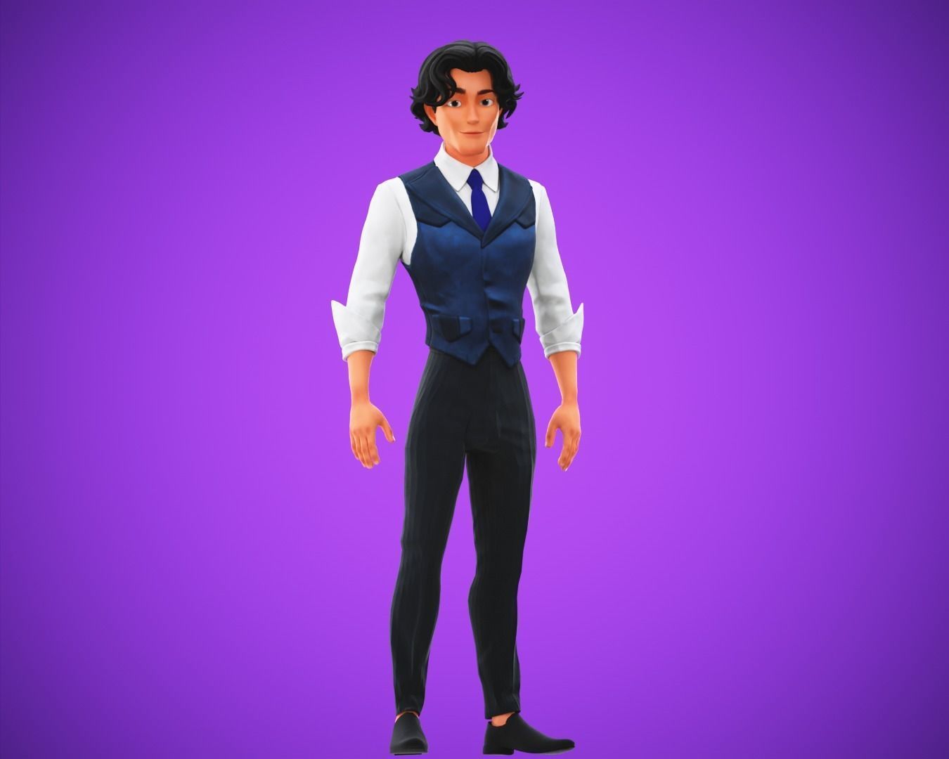 Stylized Cartoon Boy Tony Character Rigged Low-poly 3D model_3