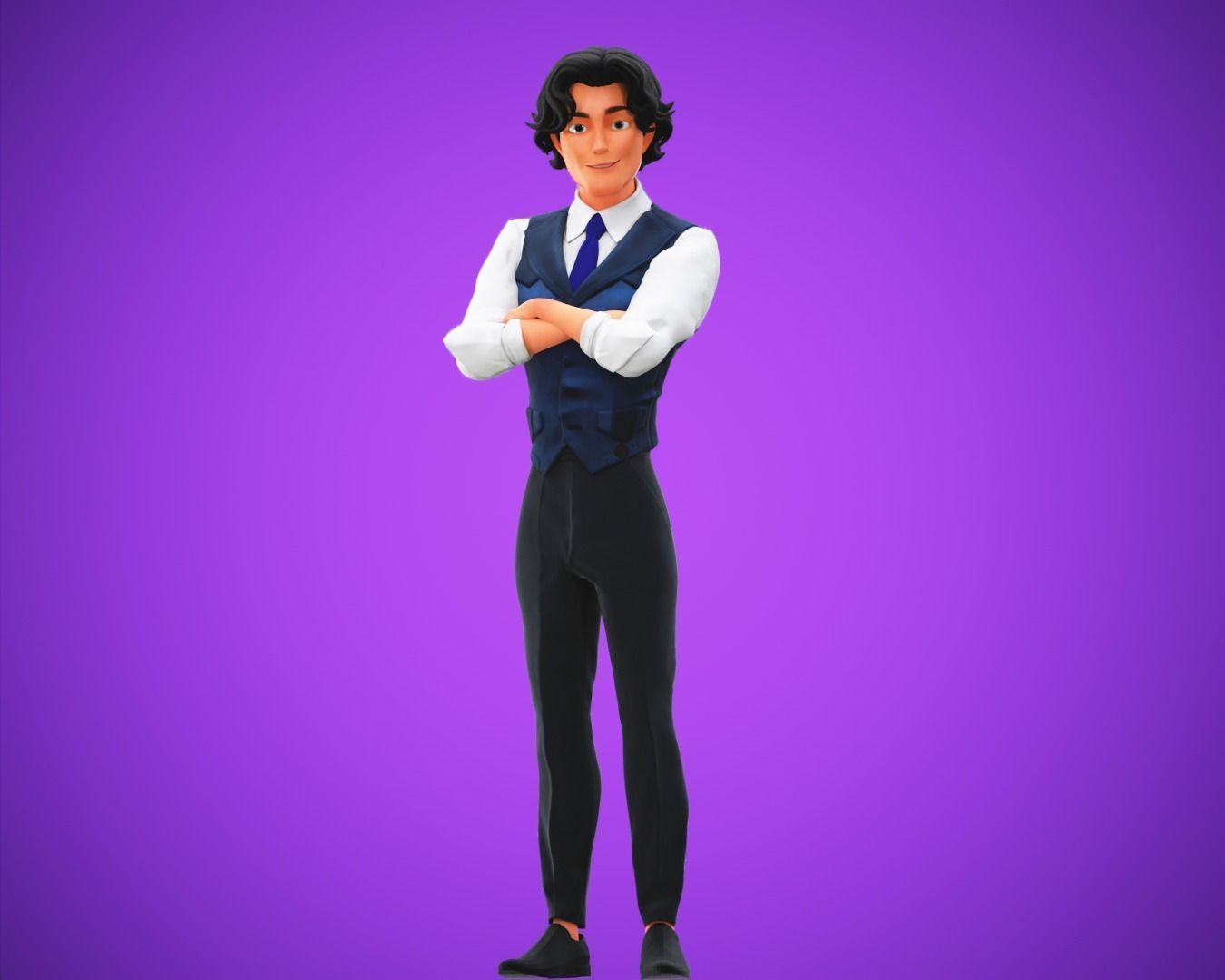 Stylized Cartoon Boy Tony Character Rigged Low-poly 3D model_4