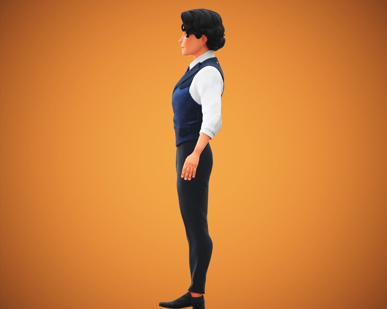Stylized Cartoon Boy Tony Character Rigged Low-poly 3D model_7