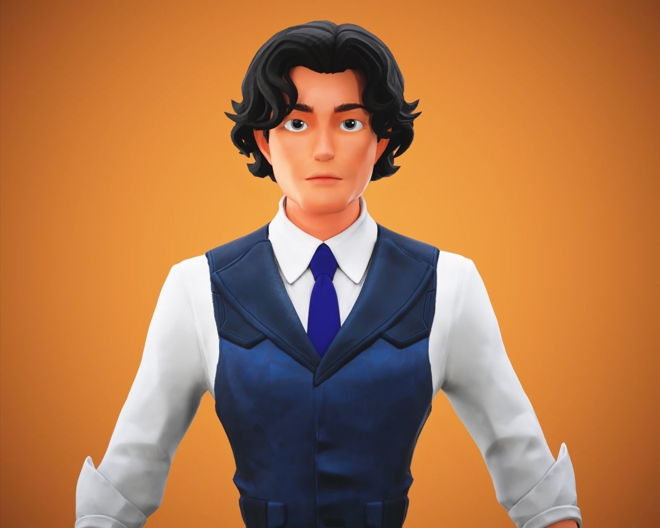 Stylized Cartoon Boy Tony Character Rigged Low-poly 3D model_9