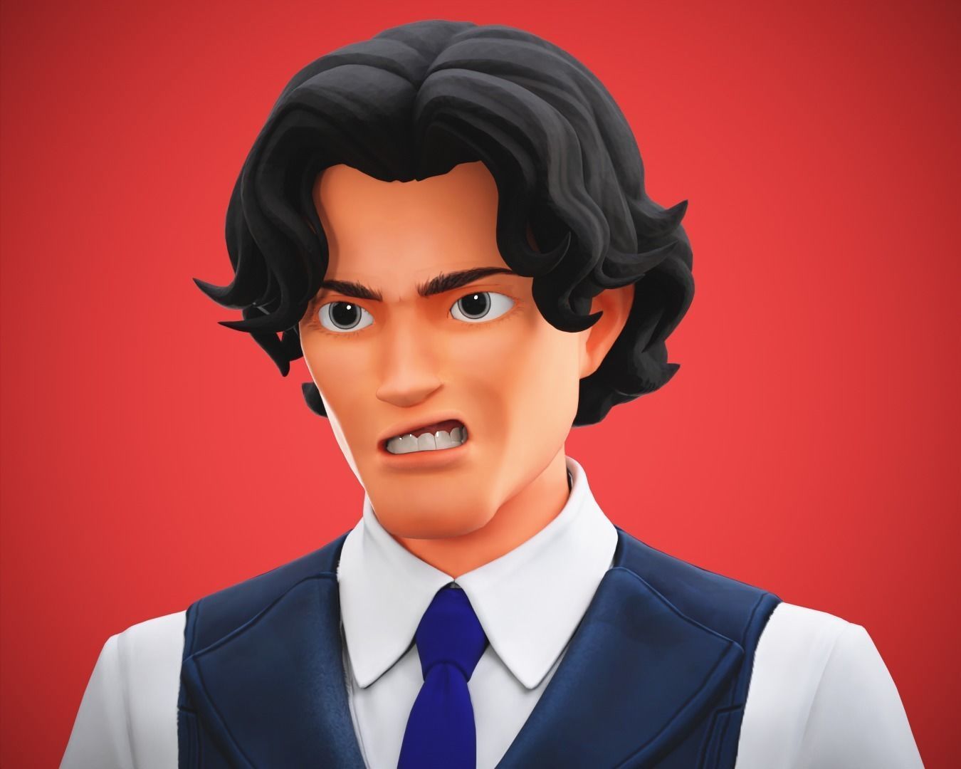Stylized Cartoon Boy Tony Character Rigged Low-poly 3D model_14