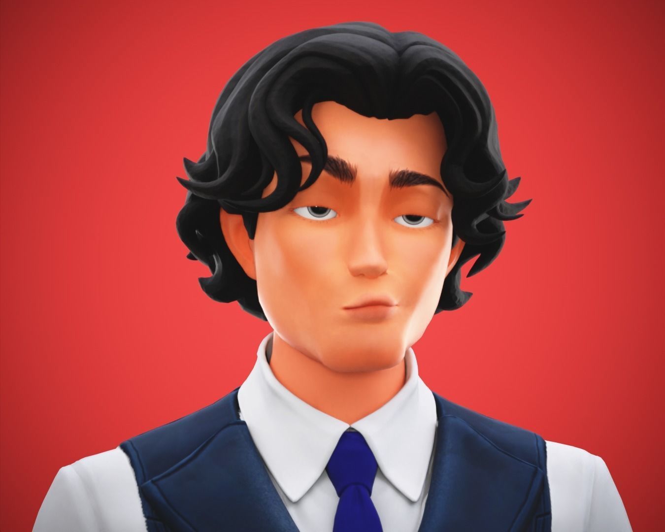 Stylized Cartoon Boy Tony Character Rigged Low-poly 3D model_17
