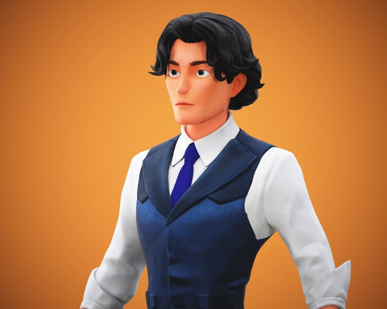 Stylized Cartoon Boy Tony Character Rigged Low-poly 3D model_10