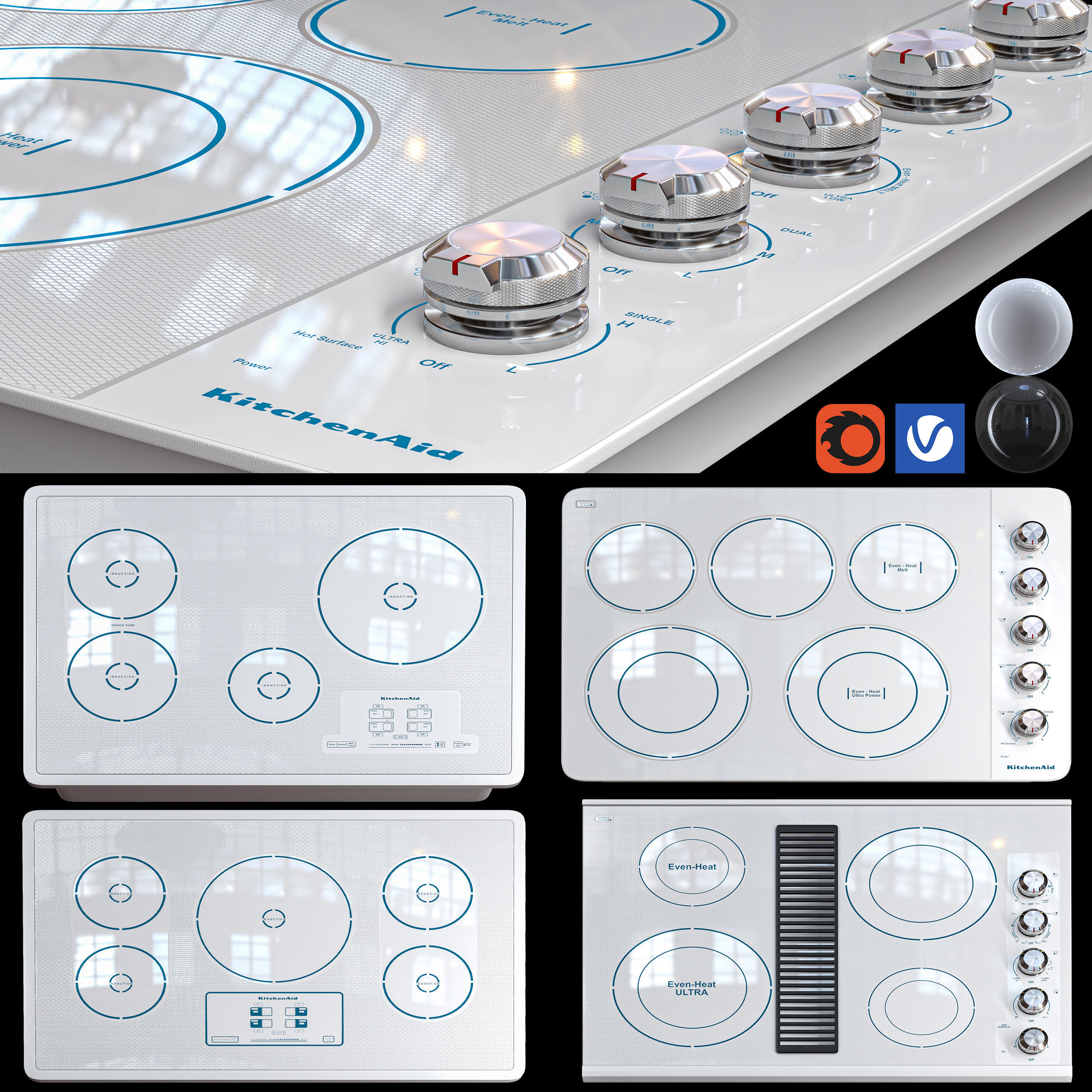 kitchenaid Induction Cooktop 3D model_1
