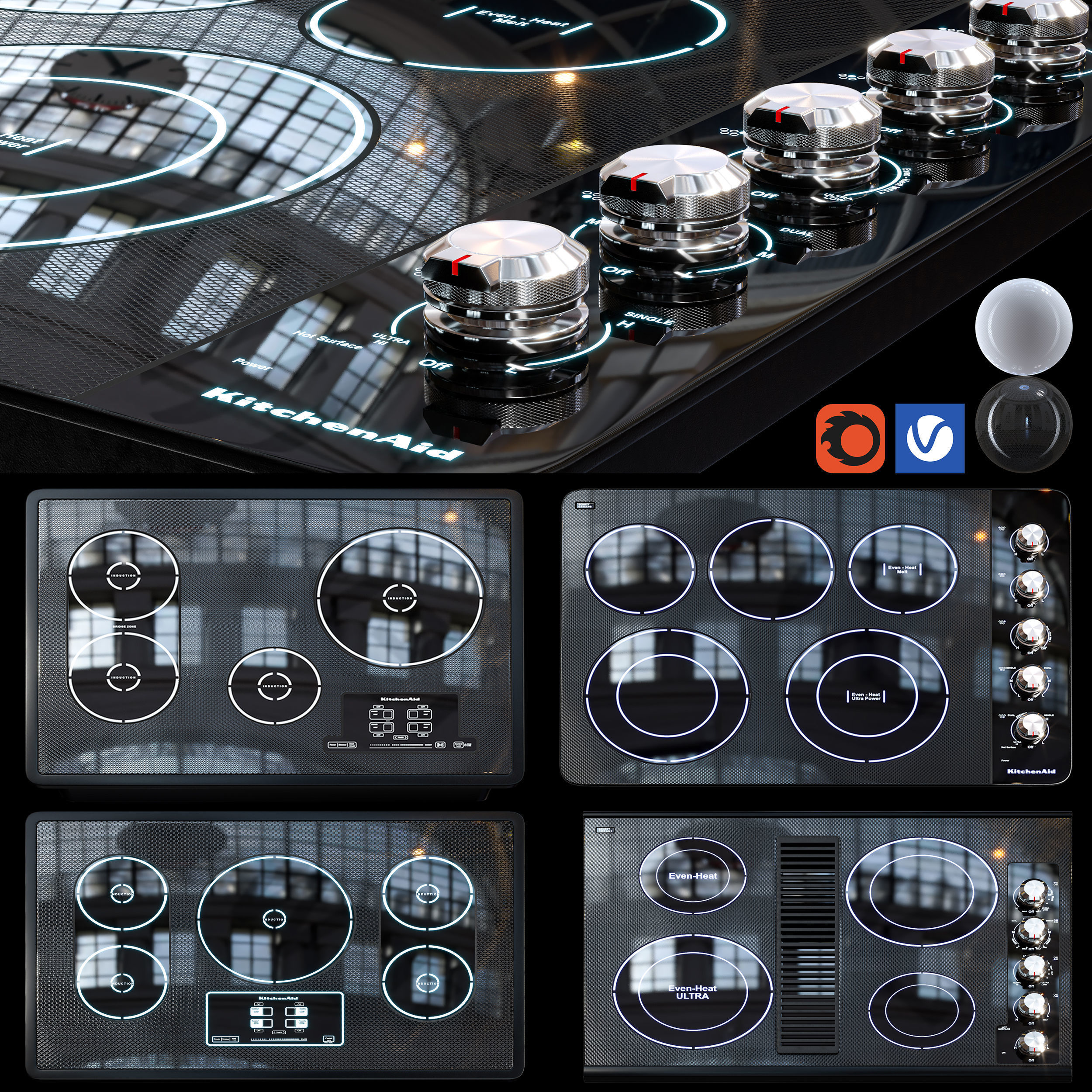 kitchenaid Induction Cooktop 3D model_18