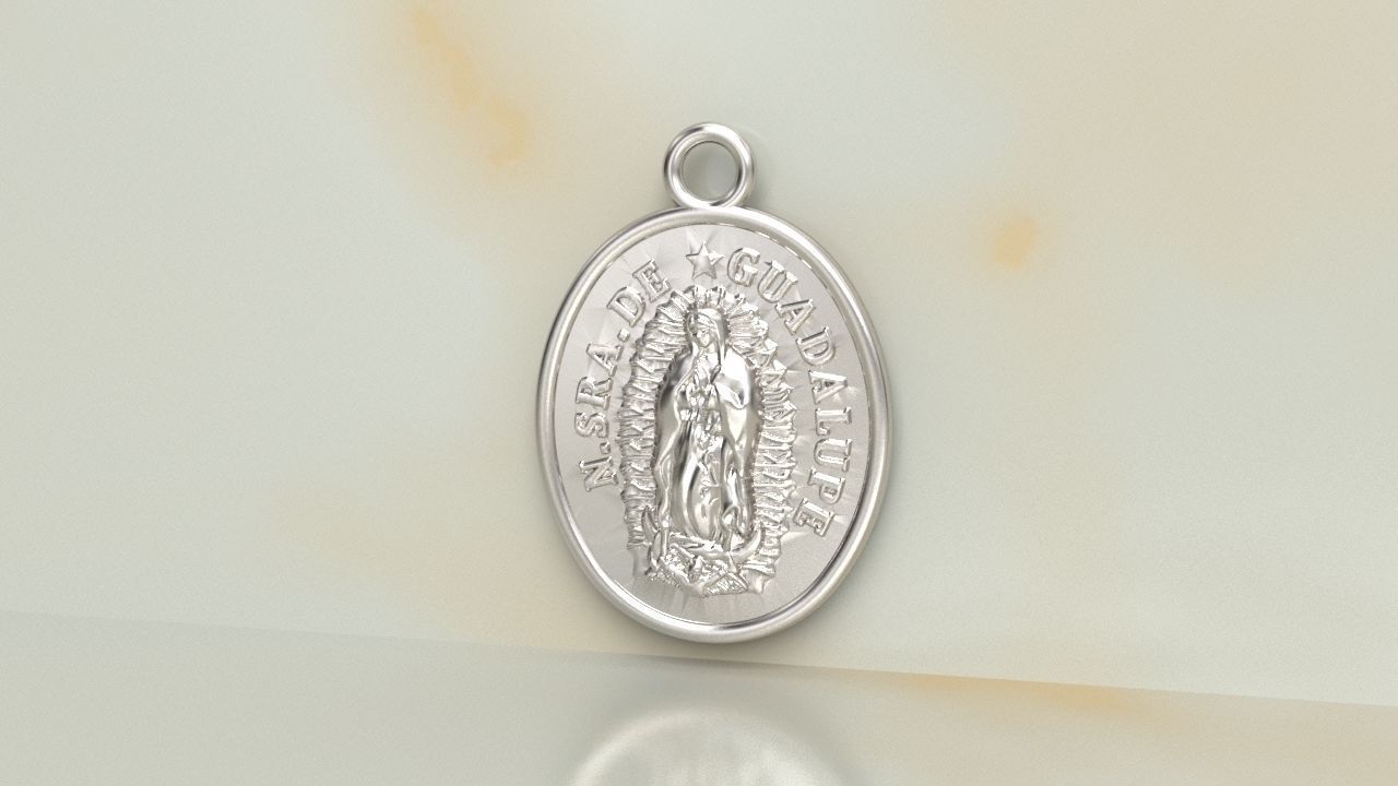 Our Lady of Guadalupe Medallion Set Virgin Mary Frame 3D print model_2