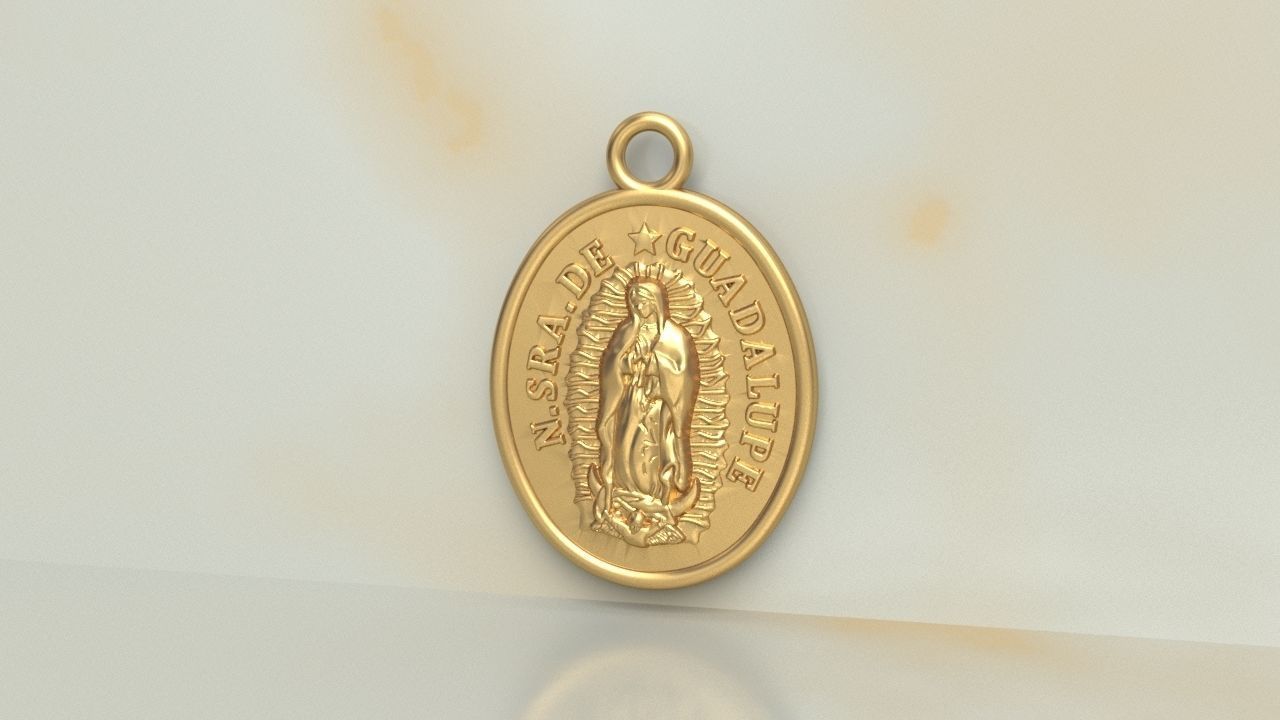 Our Lady of Guadalupe Medallion Set Virgin Mary Frame 3D print model_1
