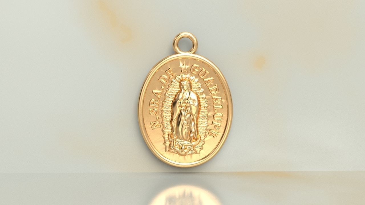 Our Lady of Guadalupe Medallion Set Virgin Mary Frame 3D print model_5