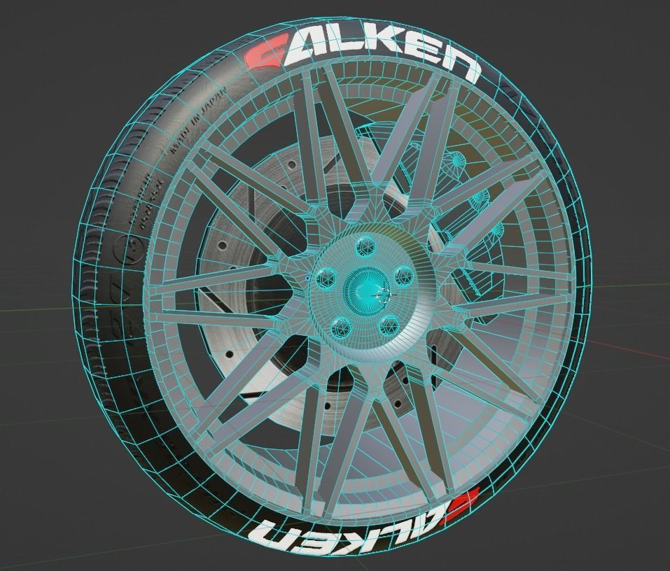 Enkei Tms Sport Wheel Low-poly 3D model_3