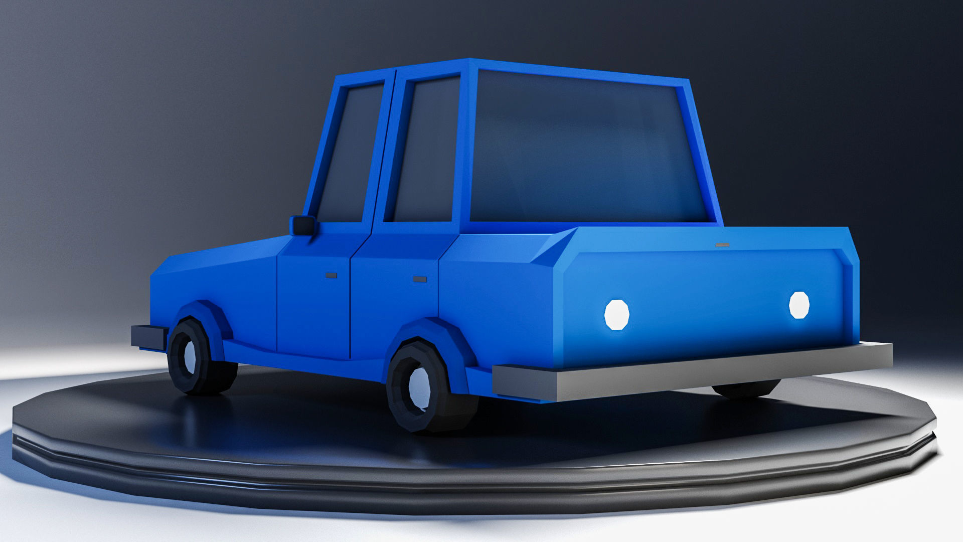 Cartoon Low Poly Car-poly 3D model Low-poly 3D model_4