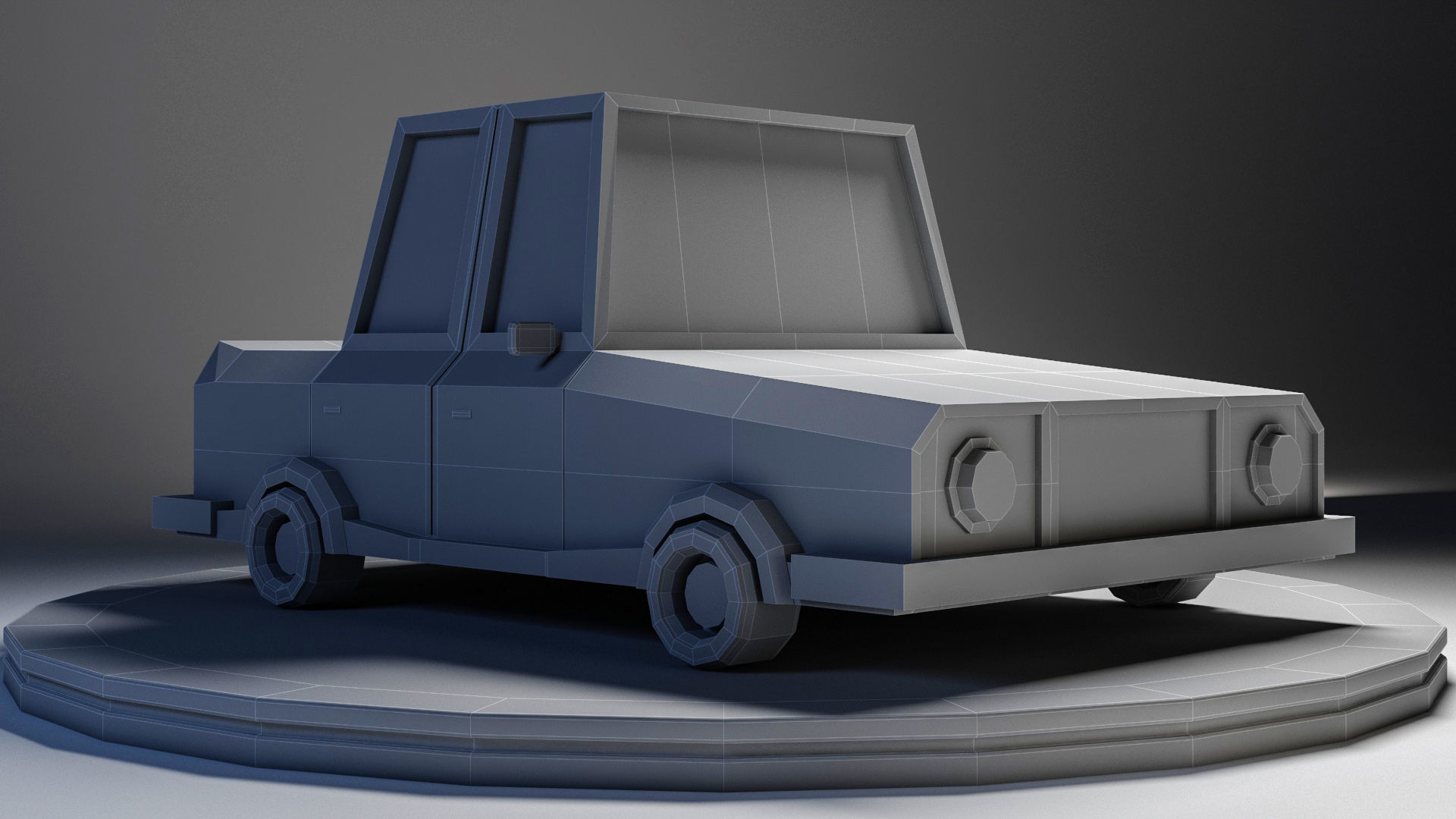 Cartoon Low Poly Car-poly 3D model Low-poly 3D model_6