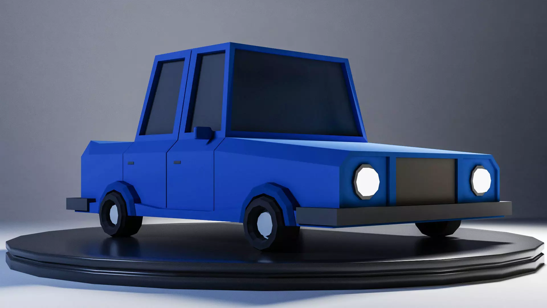 Cartoon Low Poly Car-poly 3D model Low-poly 3D model_0