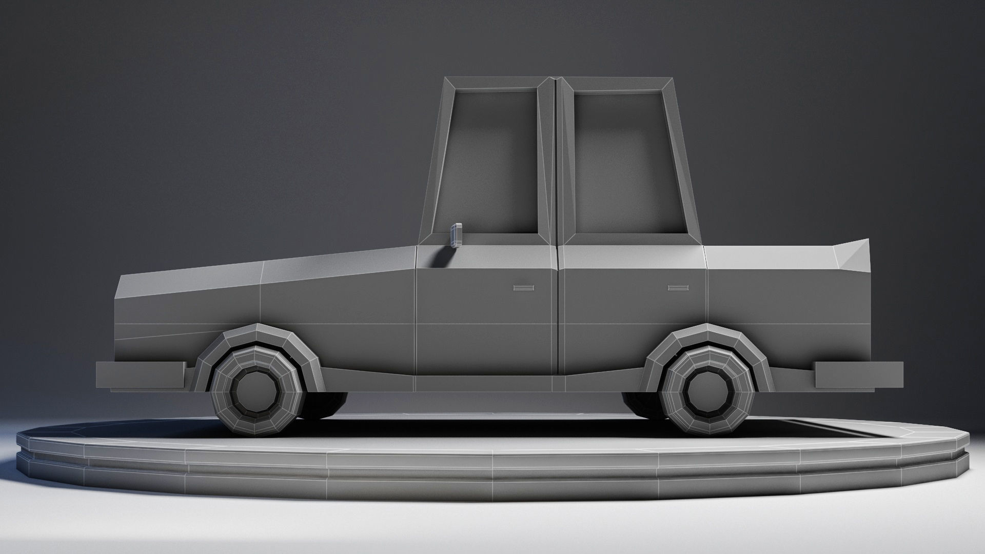 Cartoon Low Poly Car-poly 3D model Low-poly 3D model_7