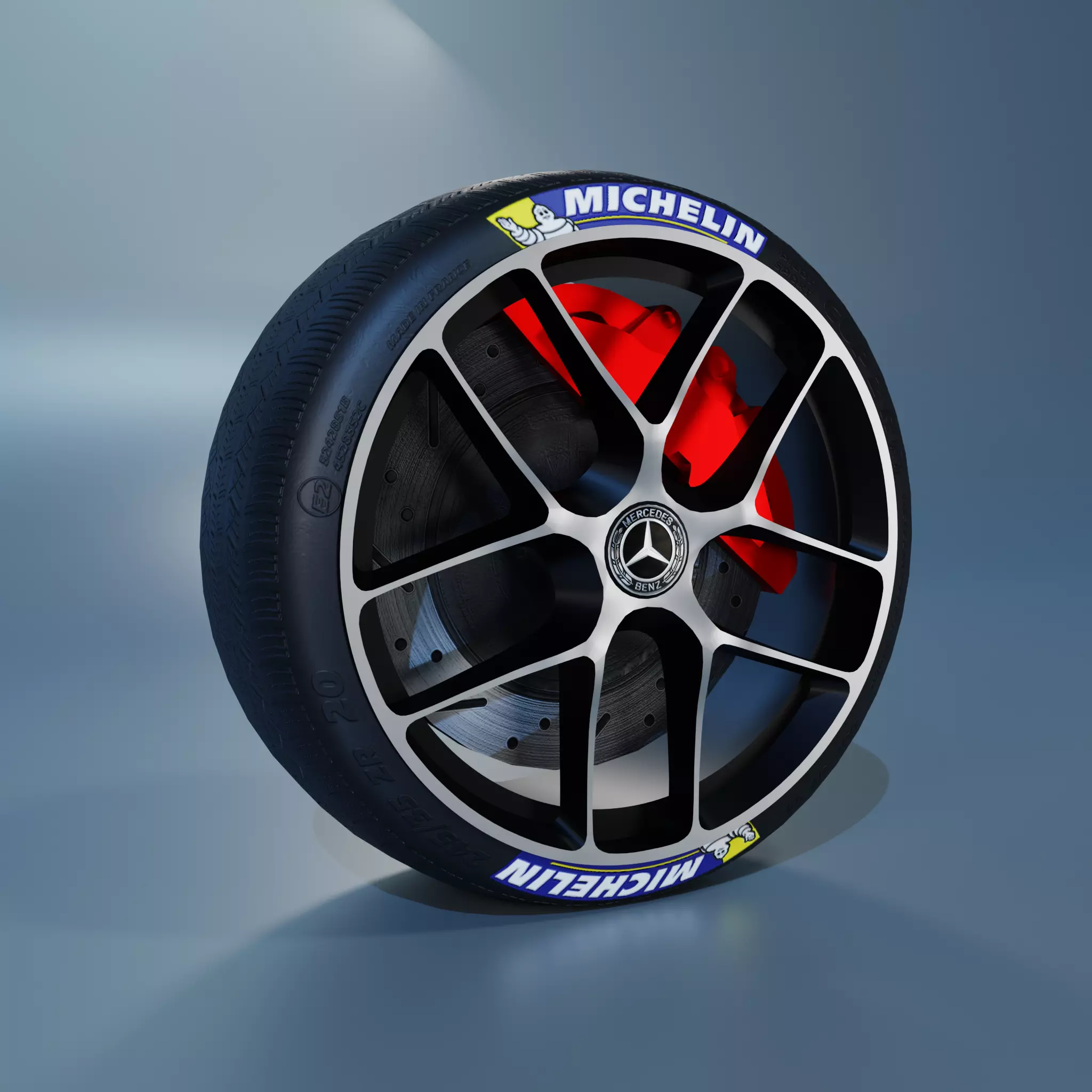 Mercedes Sport Wheel Low-poly 3D model_0