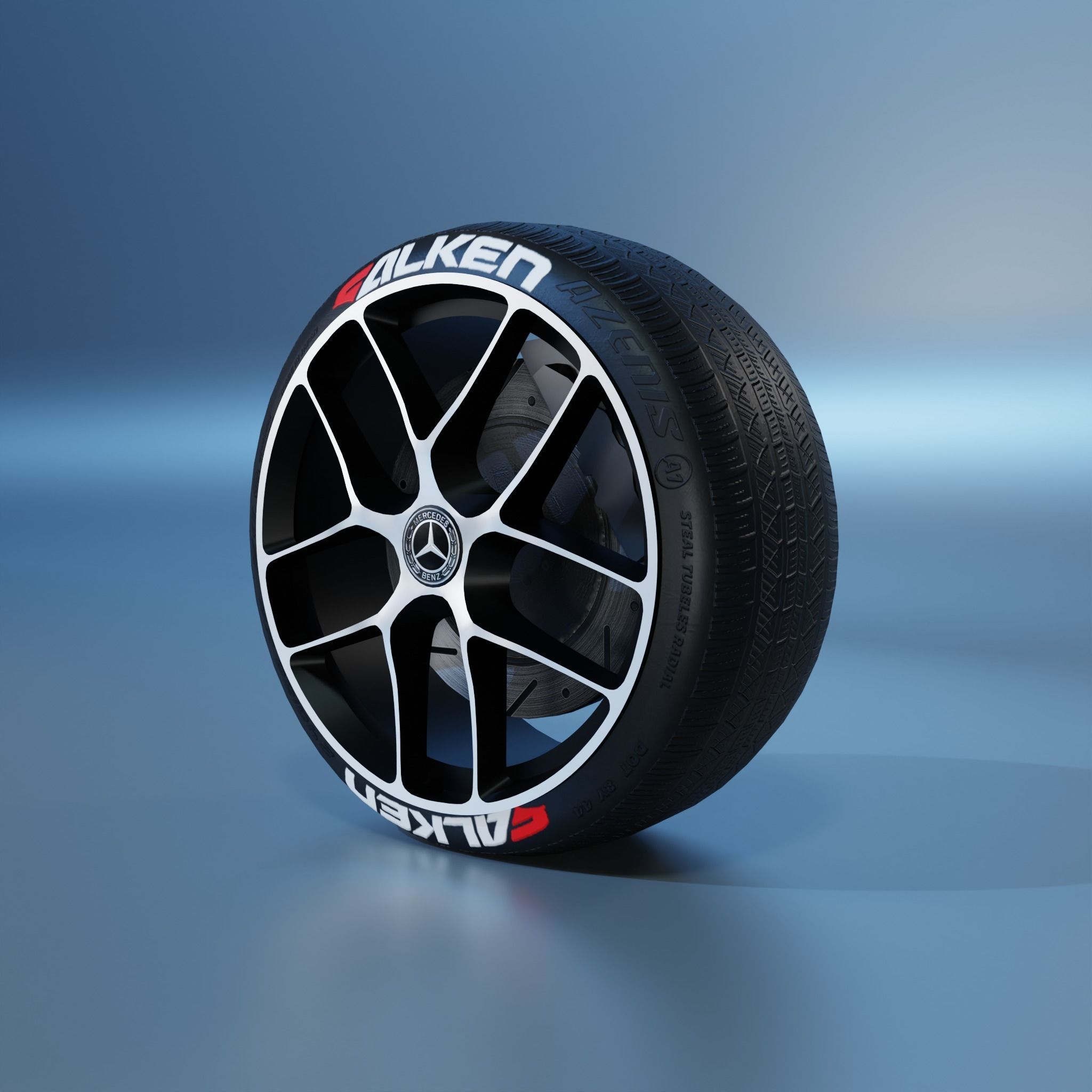 Mercedes Sport Wheel Low-poly 3D model_2