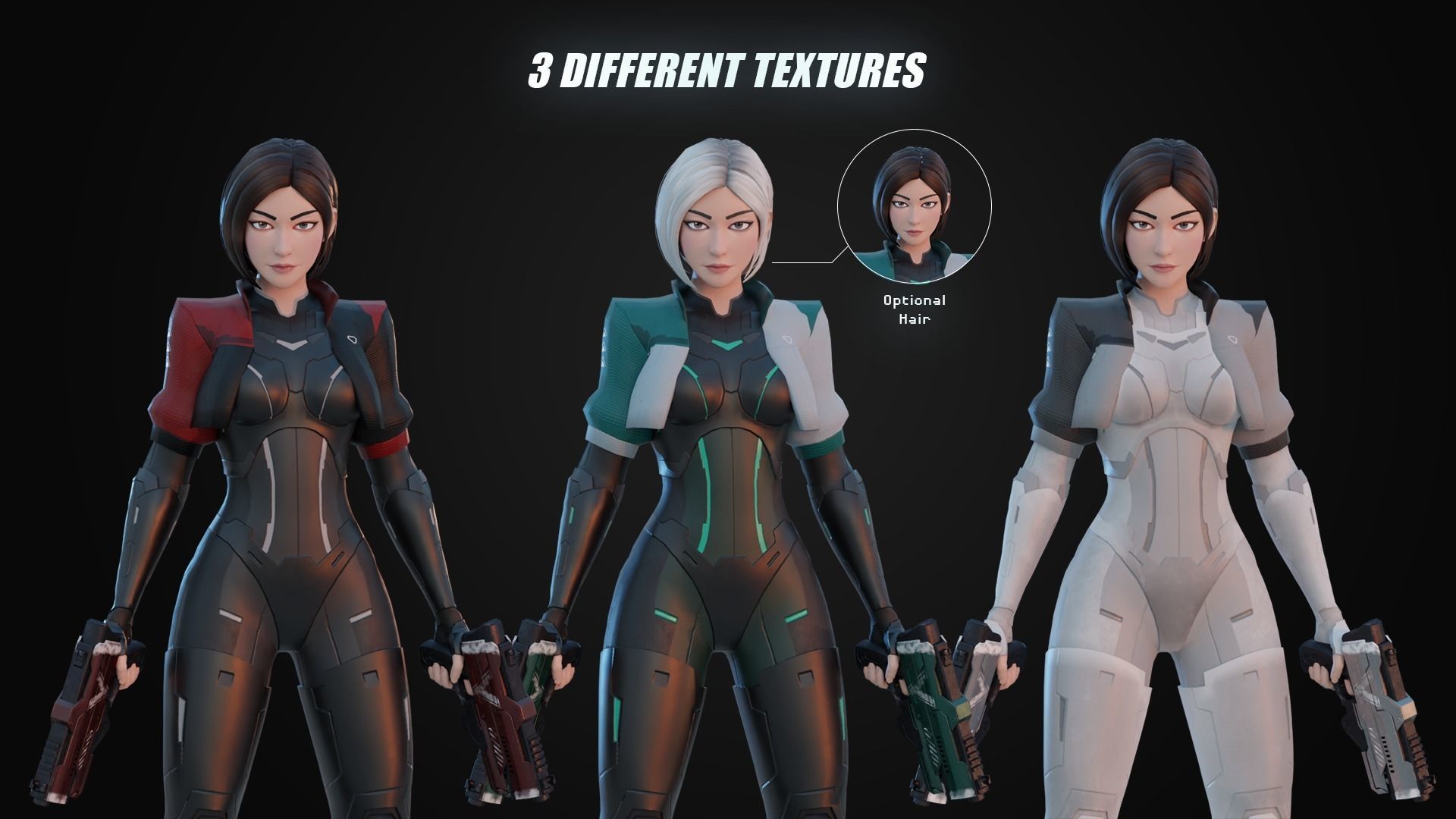 Futuristic Agent - Venus Low-poly 3D model_3