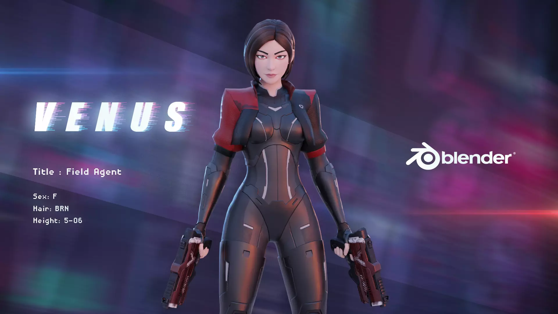 Futuristic Agent - Venus Low-poly 3D model_0